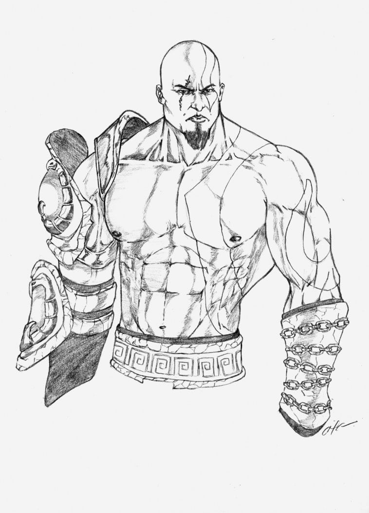 How To Draw God Of War, Draw Kratos, Step By Step, Video Game