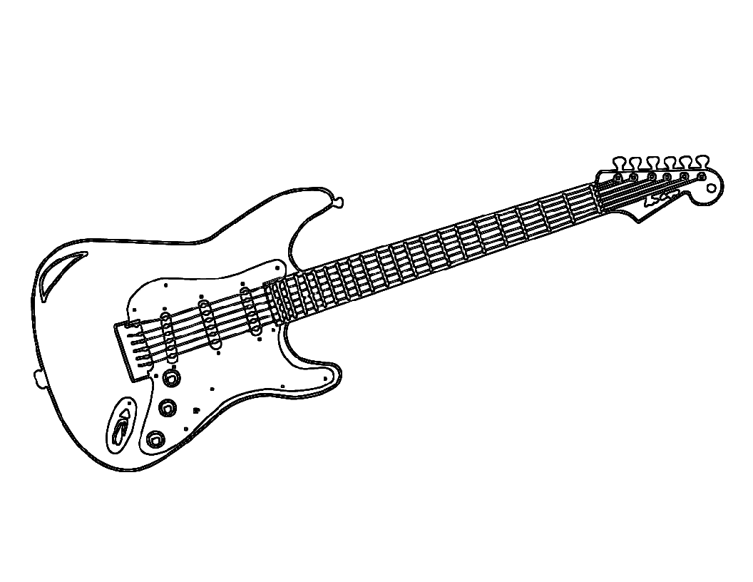 Desenho De Guitarra ElÃ©trica Para Colorir