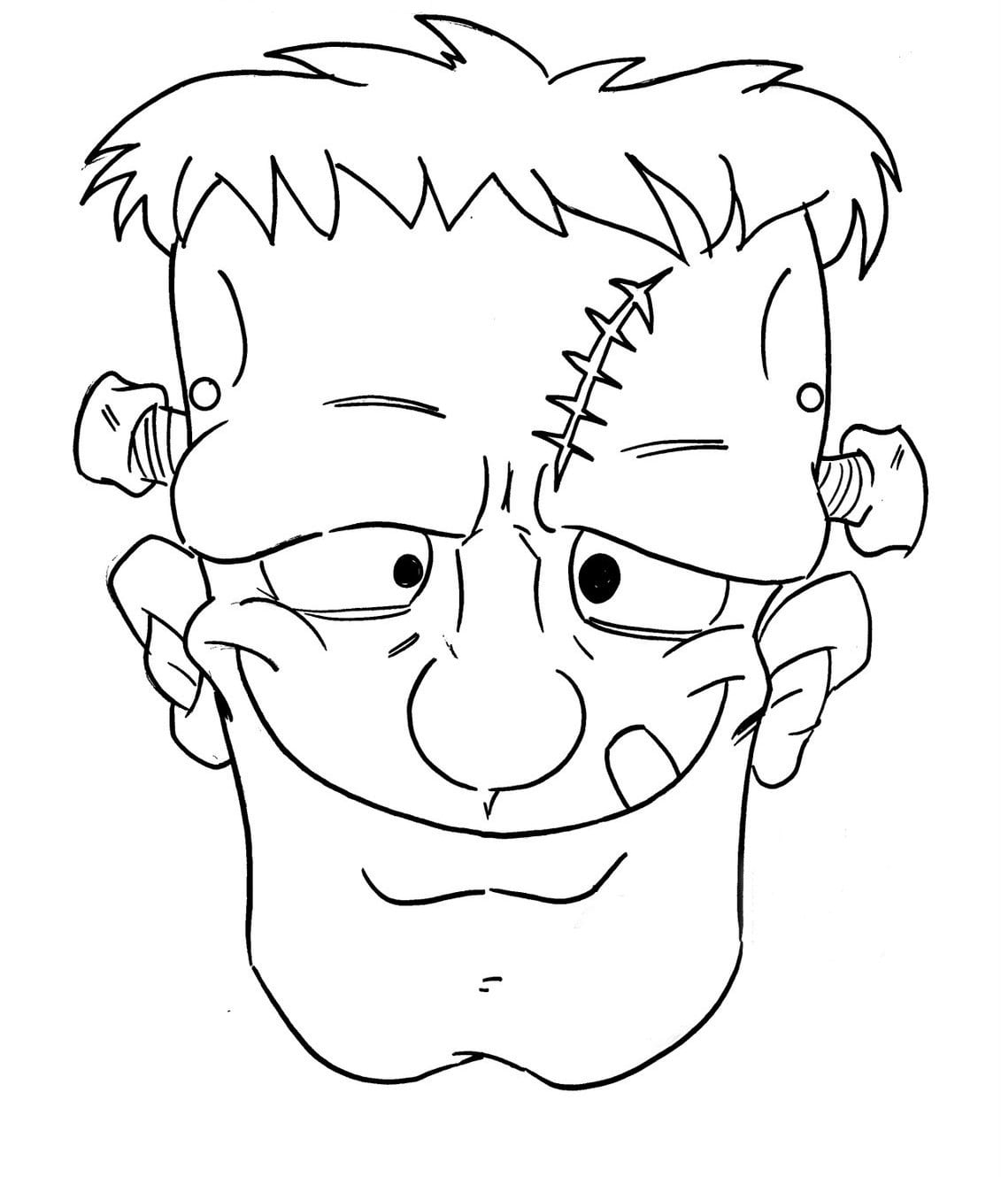 Desenho De MÃ¡scara Do Frankenstein Para Colorir
