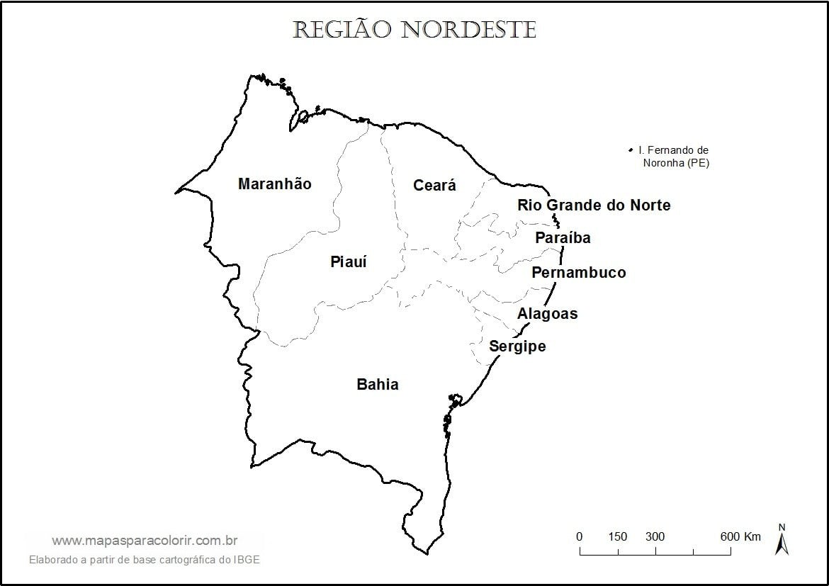Mapas Da RegiÃ£o Nordeste Para Colorir