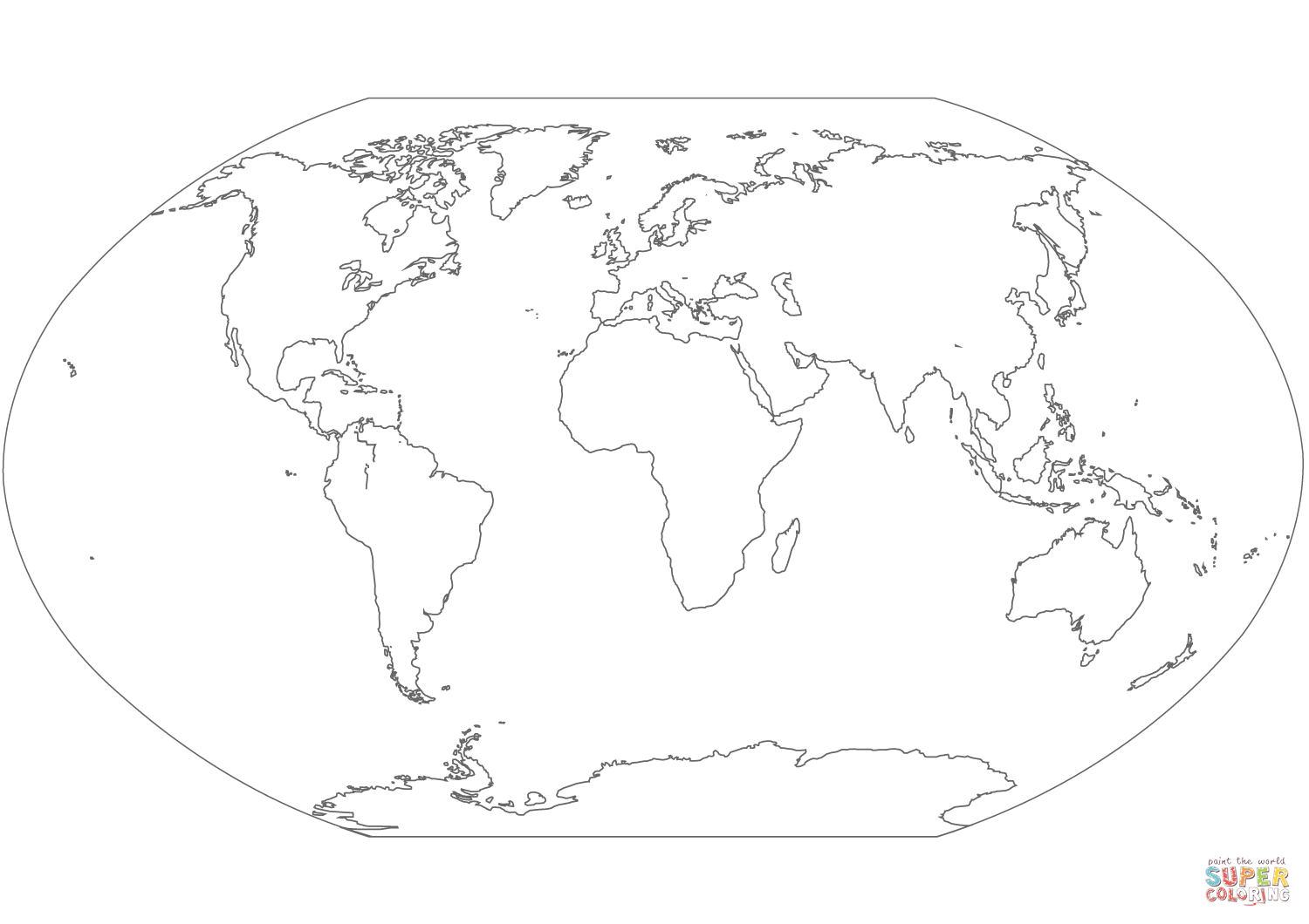 Desenho De Mapa Mundi Para Colorir