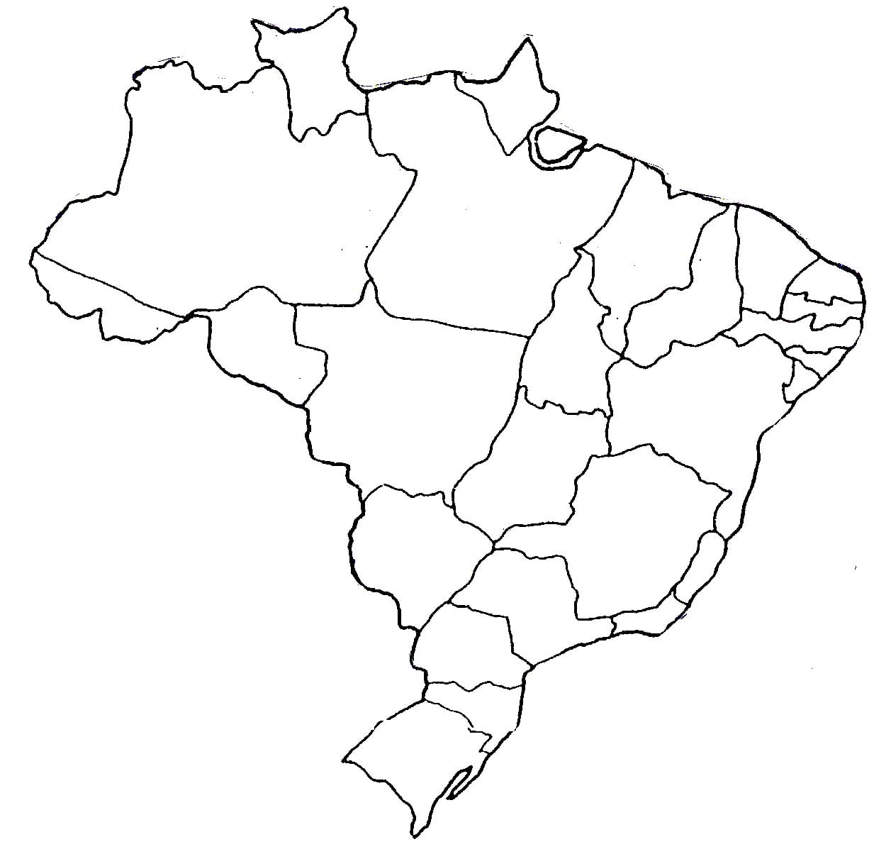 Desenho Do Mapa Do Brasil Para Pintar
