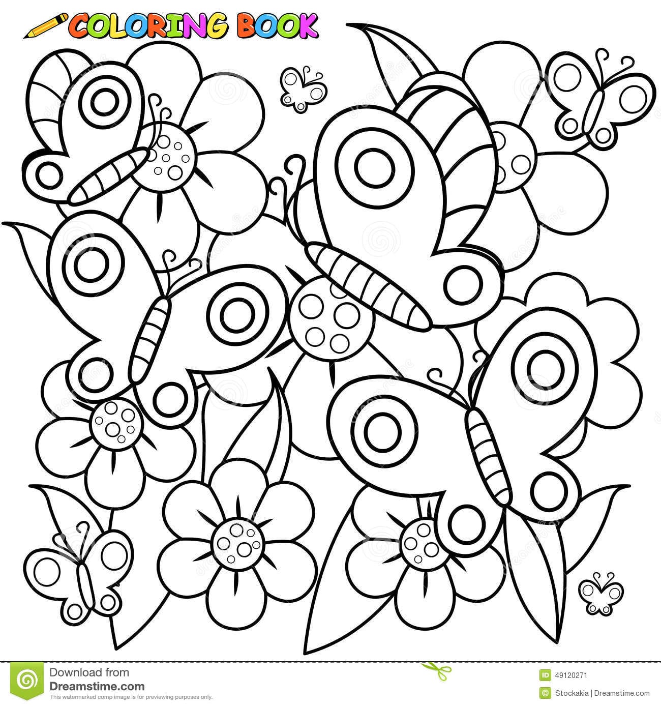 Desenhos De Borboletas E Flores Para Colorir