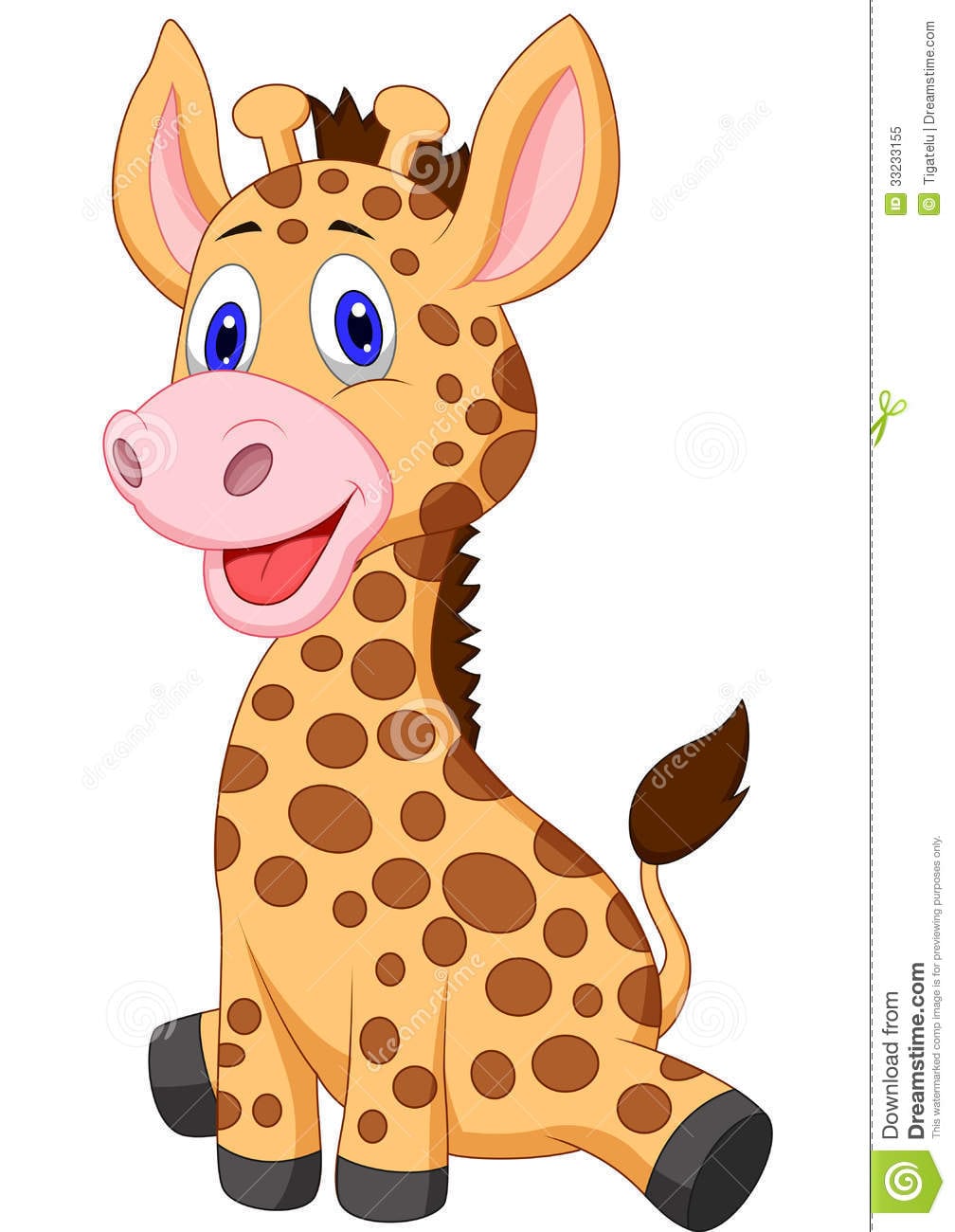 Desenhos Animados Bonitos Do Girafa Do BebÃª IlustraÃ§Ã£o Do Vetor
