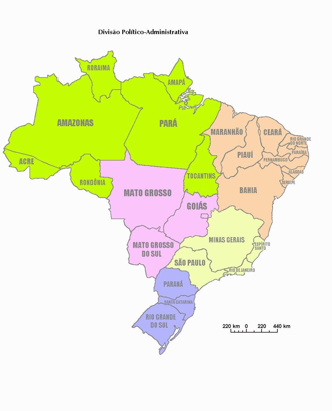 Mapa Do Brasil Colorido Para Imprimir
