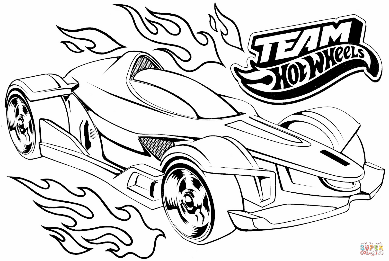 Desenho De Team Hot Wheels Para Colorir