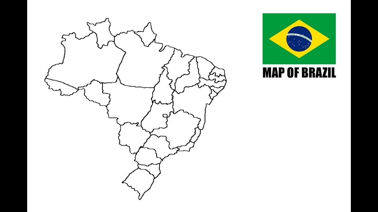 How To Draw Map Of Brazil  Como Desenhar O Mapa Do Brasil