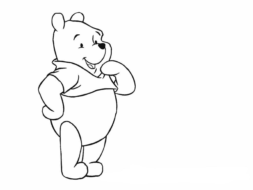 Desenho De Ursinho Winnie The Pooh Feliz Para Colorir