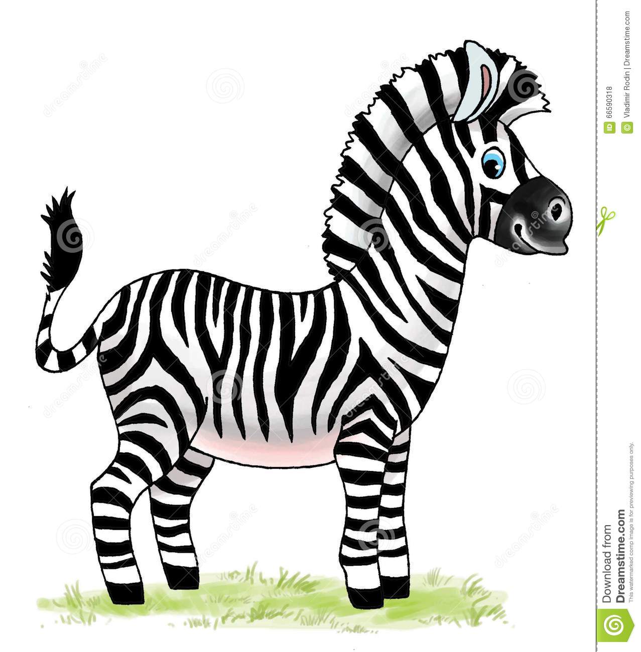 Zebra Horse African Zoo Cartoon Figure Stock Illustration