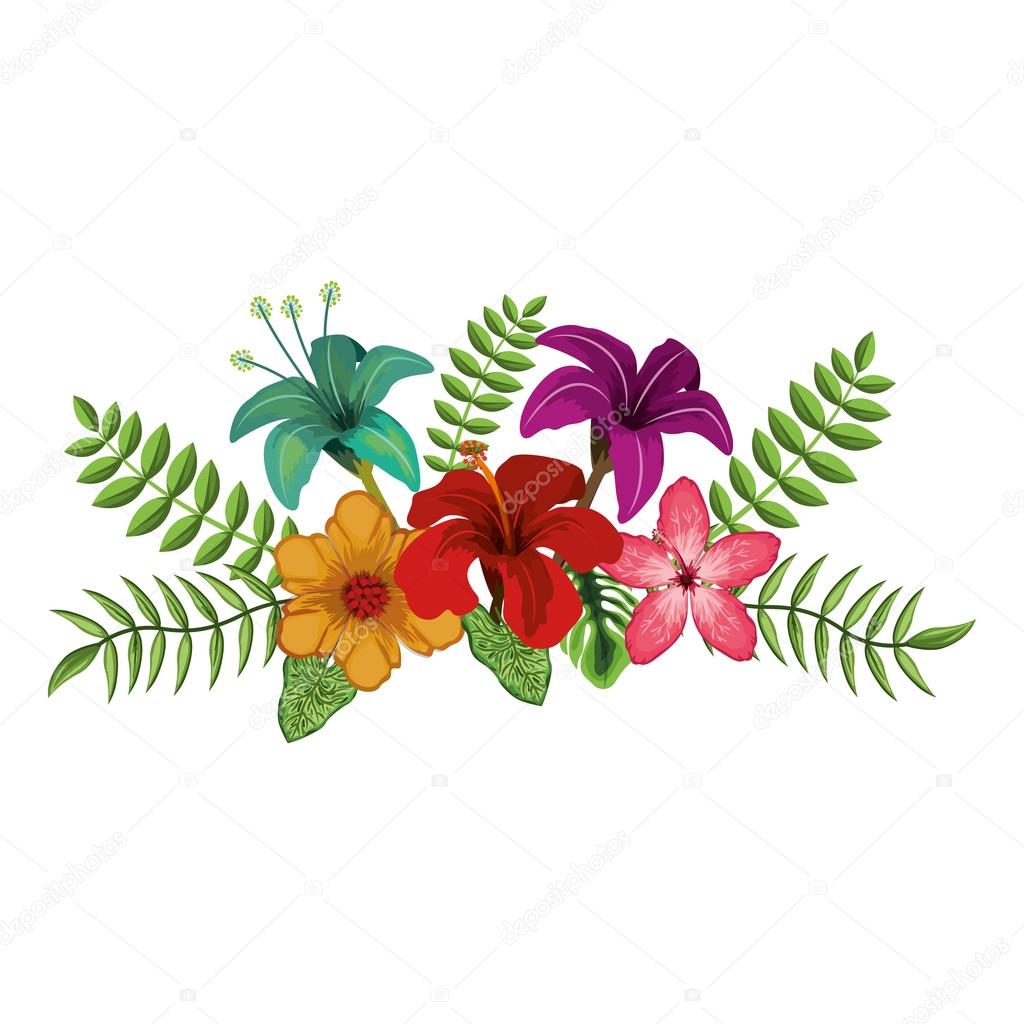 Desenho De Flores Tropicais â Vetor De Stock Â© Grgroupstock  127912122