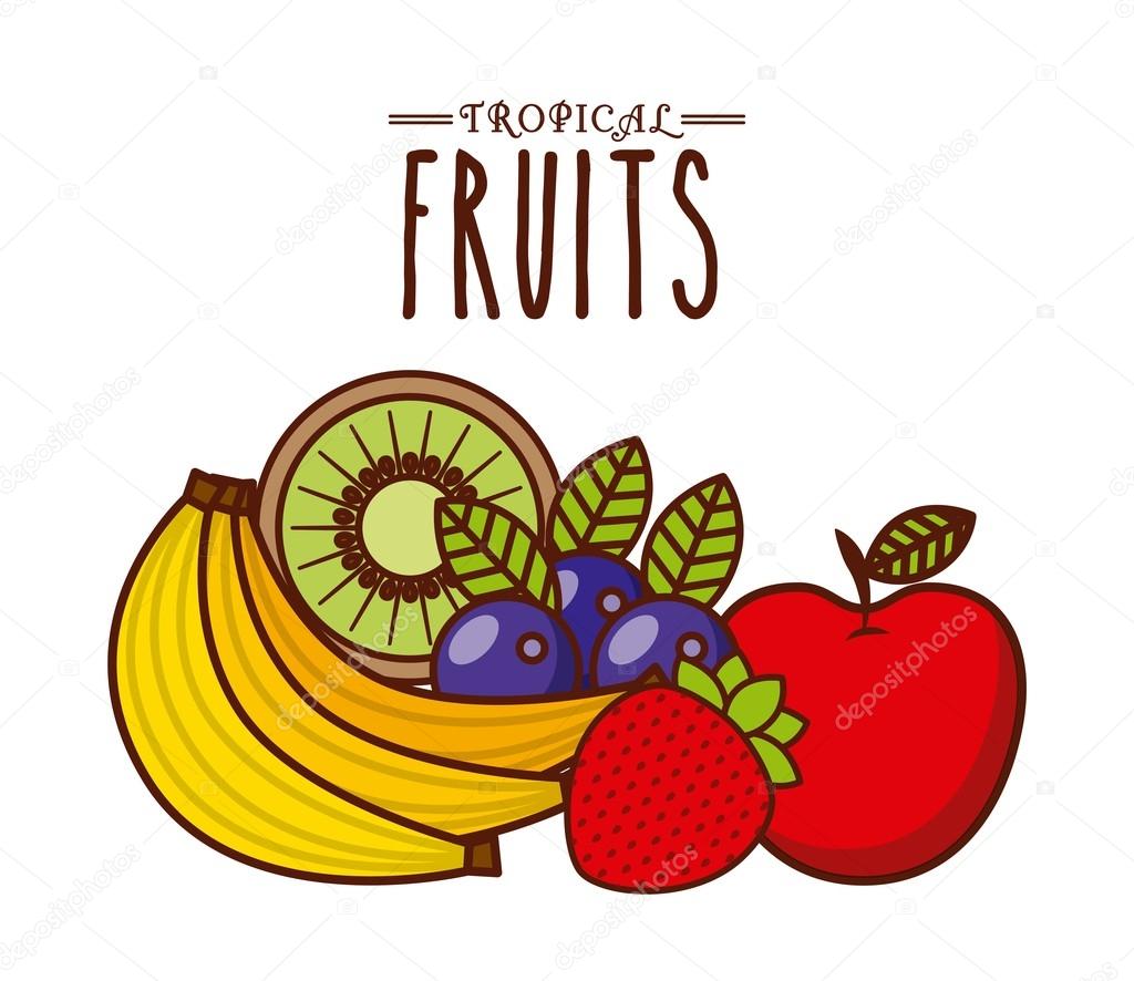 Desenho De Frutas Tropicais â Vetor De Stock Â© Yupiramos  94327120