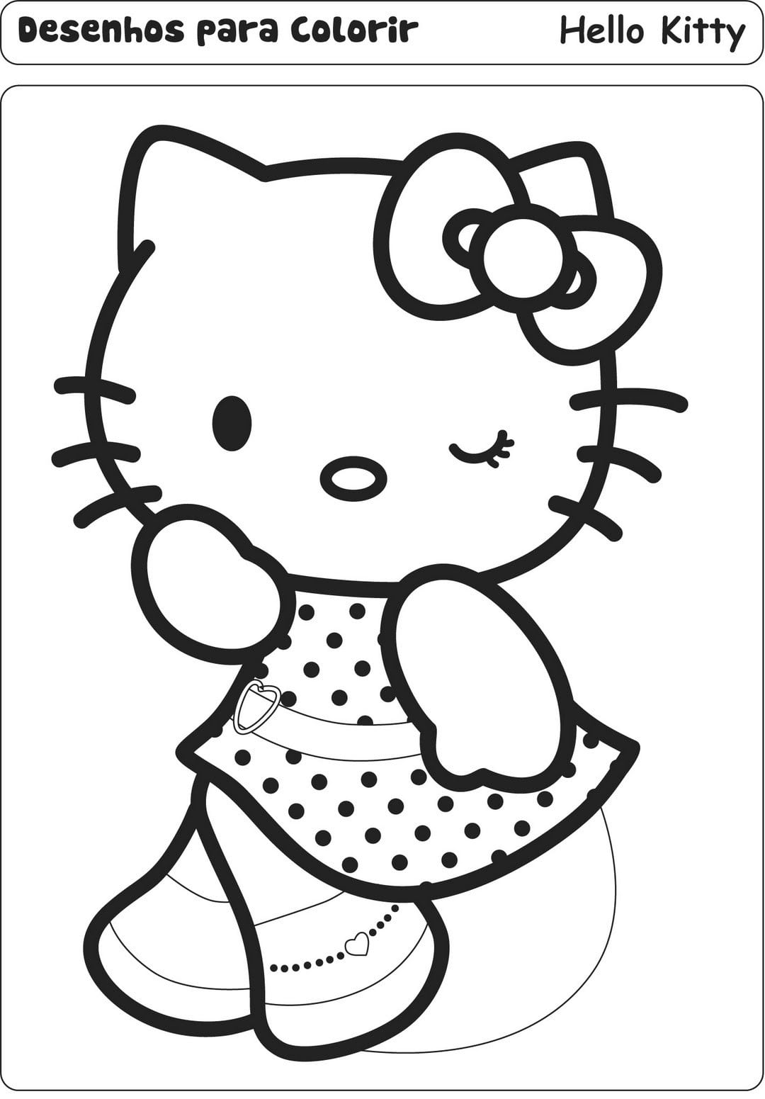 Desenho De Hello Kitty Para Colorir