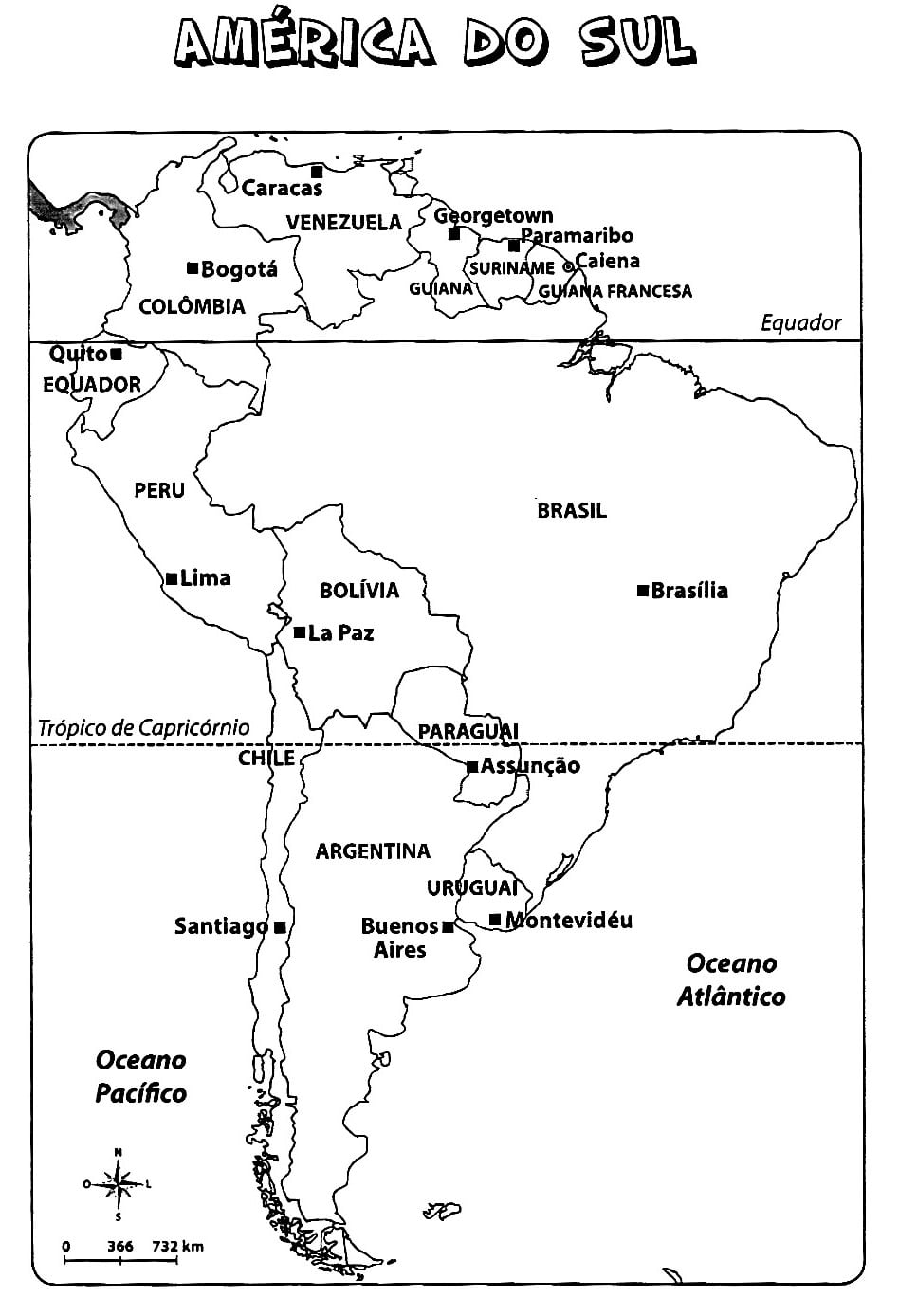 Mapa Da America Do Sul Para Colorir E Imprimir