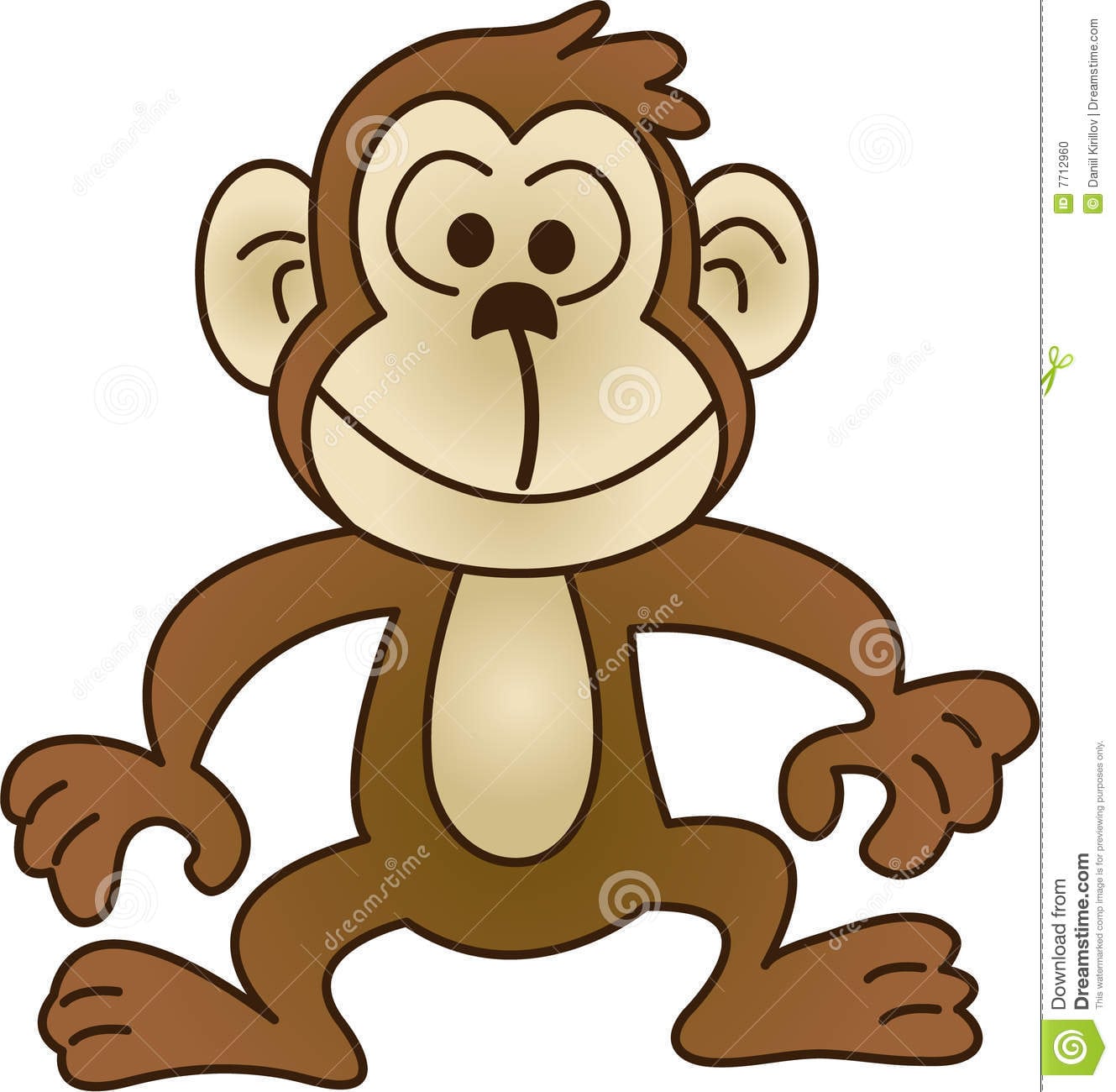 Desenhos Animados Da Cara Alegre Do Macaco IlustraÃ§Ã£o Do Vetor