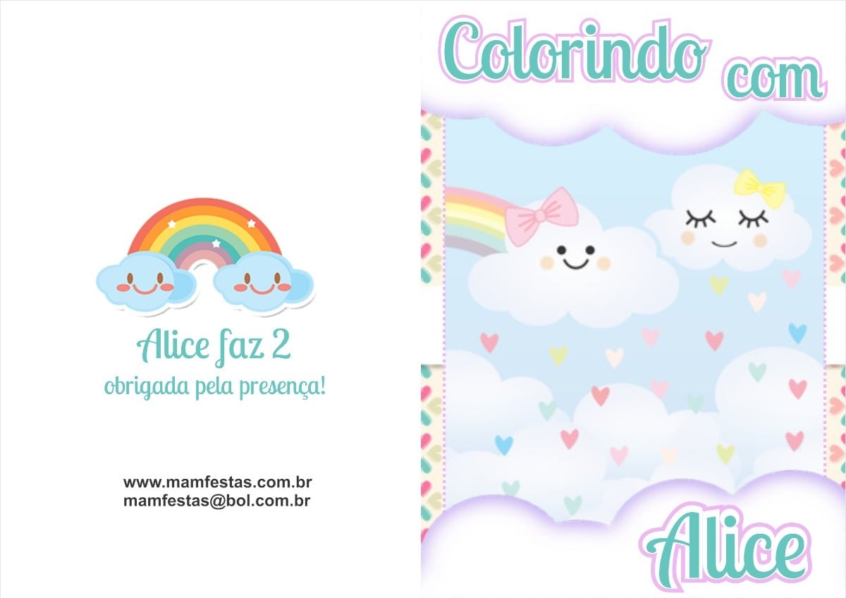 20 Livrinhos De Colorir Chuva De Amor Personalizados R$ 3,40