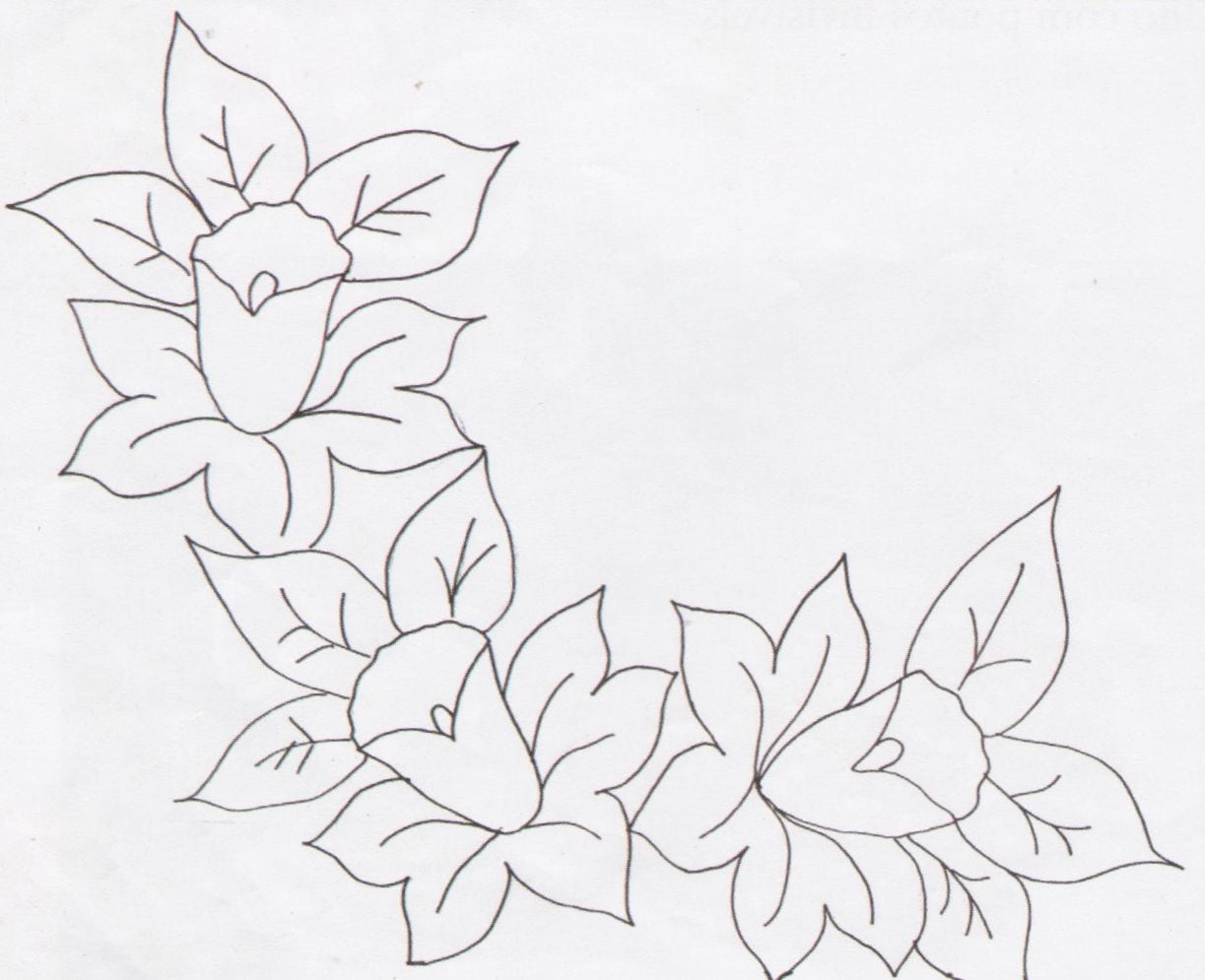 Desenhos E Riscos De Flores Variadas Para Usar Em Pintura