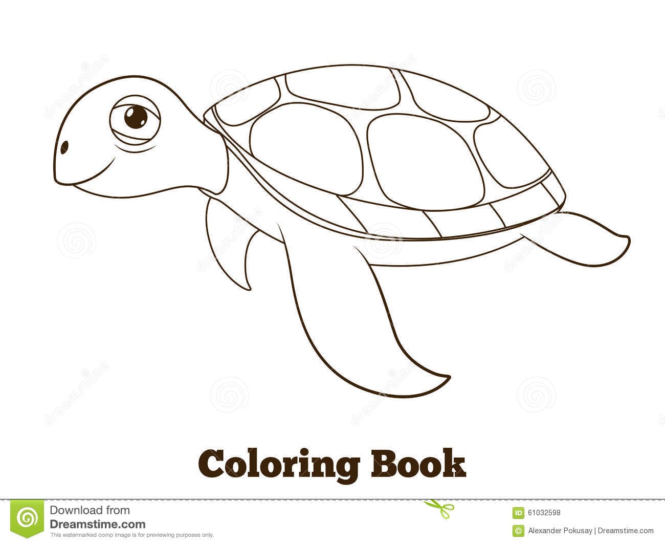 IlustraÃ§Ã£o Do Animal De Mar Da Tartaruga Do Livro Para Colorir