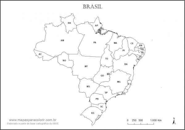 Mapa Do Brasil Para Colorir E Imprimir