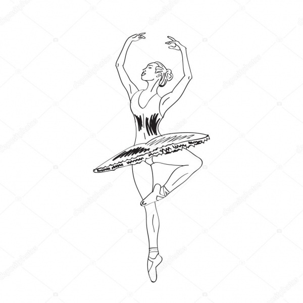 Desenho De Bailarina DanÃ§ando â Vetor De Stock Â© Julija_grozyan