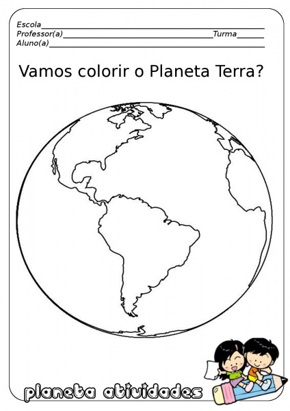 Imagem Planeta Terra Para Colorir â Pampekids Net