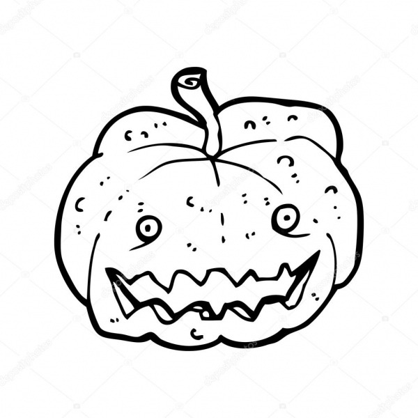 Desenho De AbÃ³bora De Halloween Assustador â Vetor De Stock