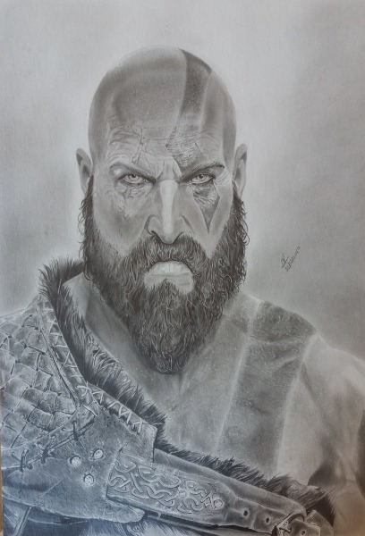 Desenho Realista Kratos
