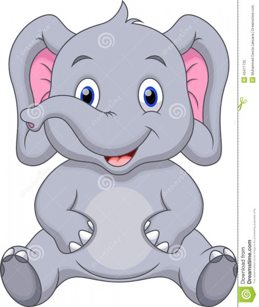 Desenhos Animados Bonitos Do Elefante Do BebÃª IlustraÃ§Ã£o Stock