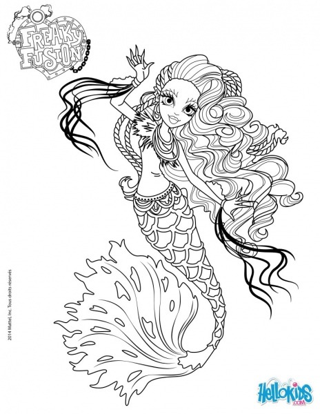Desenhos Para Colorir De Monster High, Freaky Fusion   Sirena Von