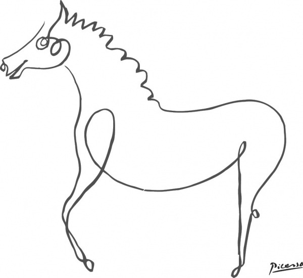 Pablo Picasso O Cavalo Imprimir Breve Animais Minimalista Da Arte
