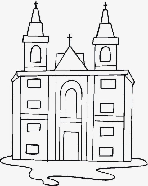Desenhos Para Pintar Desenho De Igreja Para Colorir