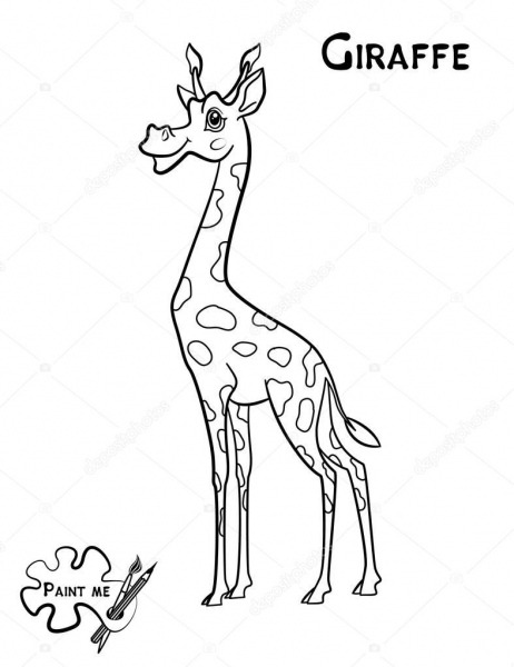 Livro De Colorir Infantil Que Diz Me Pintar  Girafa â Vetor De