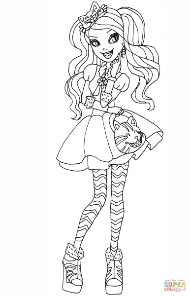 Ever After High Coloring Pages Kitty Cheshire Page Free Printable