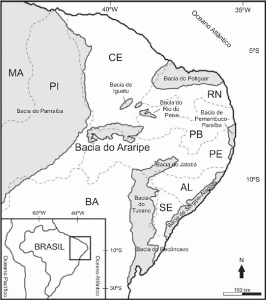 Mapa De LocalizaÃ§Ã£o Da Bacia Do Araripe, No Nordeste Do Brasil