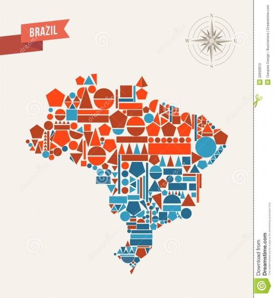 Figuras GeomÃ©tricas Mapa De Brasil IlustraÃ§Ã£o Do Vetor
