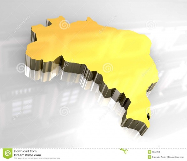 Mapa 3d Dourado De Brasil IlustraÃ§Ã£o Stock  IlustraÃ§Ã£o De