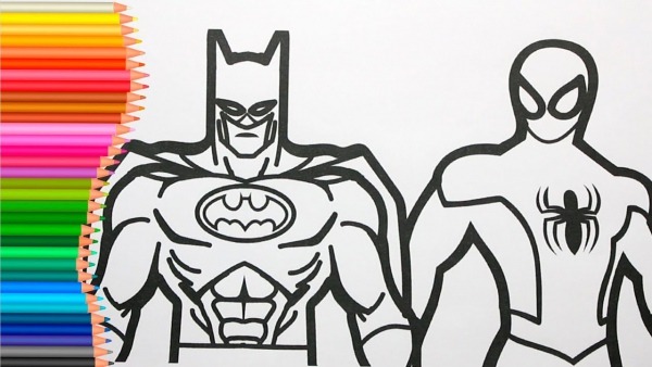 Colorindo Batman Vs Homem Aranha Coloring Pages For Kids