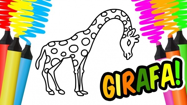 Como Desenhar E Colorir Uma Girafa, Bolo E Brinquedos De Praia