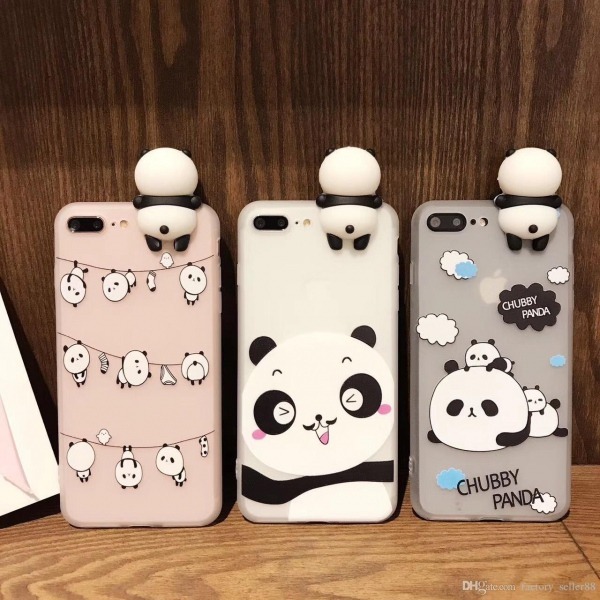 Compre Para Iphone 8 Case 3d Dos Desenhos Animados Panda Tpu Macio