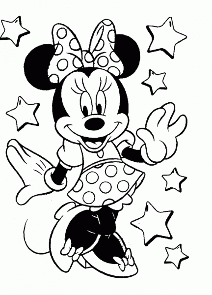 Dibujos De Minnie Mouse Sin Colorear Para Rellenar A Color