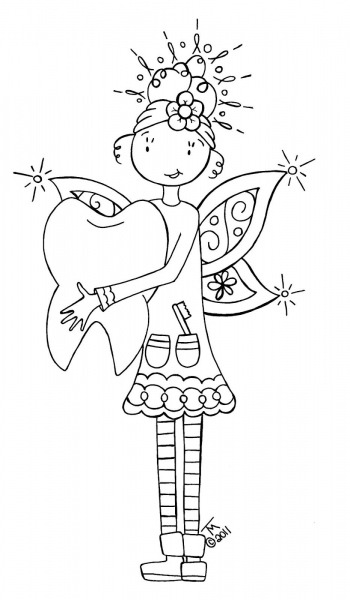 Tooth Fairy, Colour It, Sew It, Trace It, Etc  Free