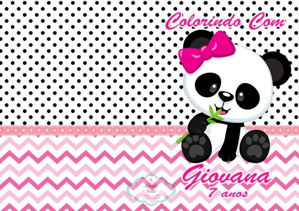 Revistinha De Colorir Panda Rosa No Elo7