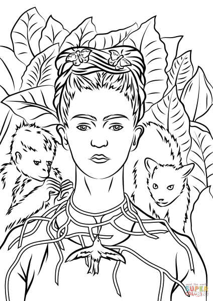 Desenhos De Frida Kahlo Para Colorir, Pintar E Imprimir