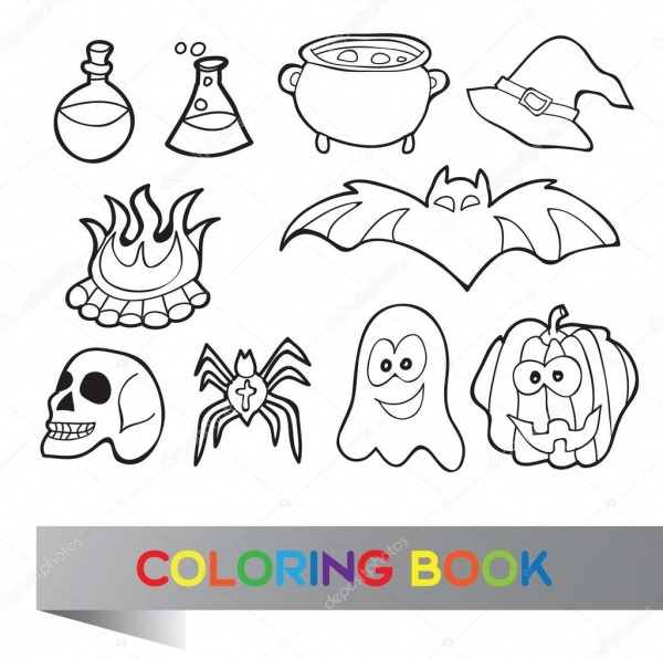 Livro Para Colorir Halloween â Vetores De Stock Â© Brill  52445131