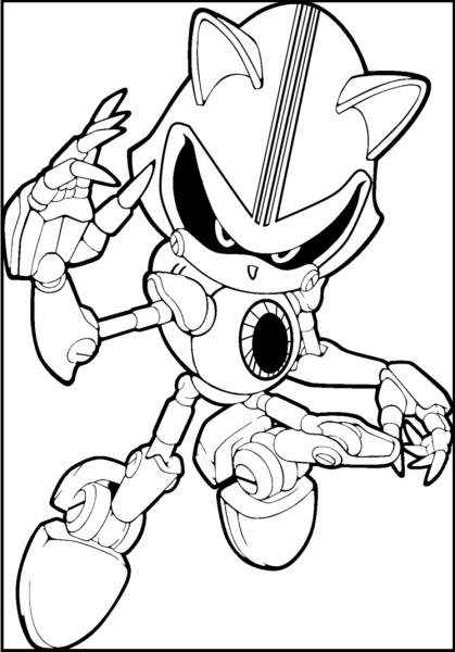 Metal Sonic Robot Coloring Picture For Kids