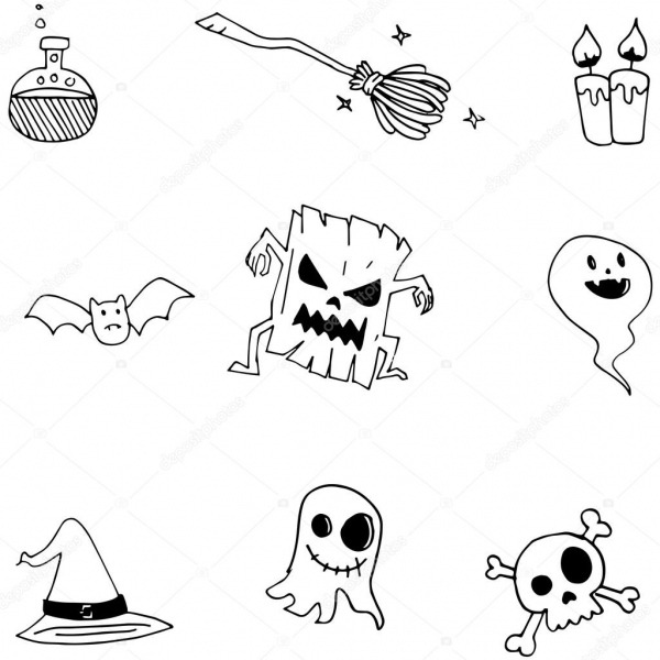 Bonito Desenho De Halloween Para CrianÃ§as â Vetor De Stock