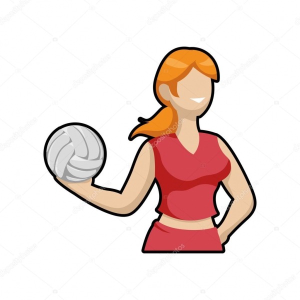 Ãcone De Garota De Voleibol E Desenhos Animados  Conceito De
