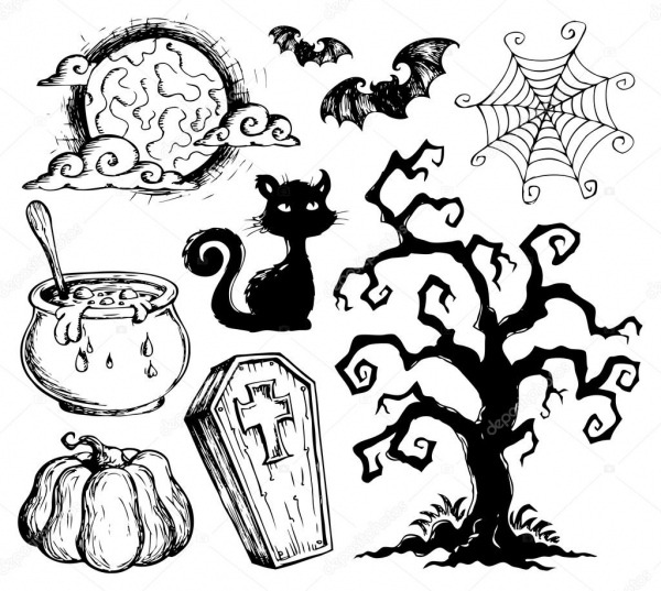 ColeÃ§Ã£o De Desenhos De Halloween 2 â Vetores De Stock Â© Clairev