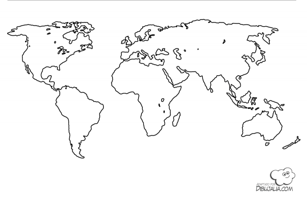 Mapa Mundi Continentes Para Pintar
