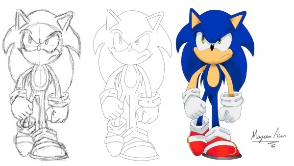 Desenhando O Sonic X (speed Drawing)