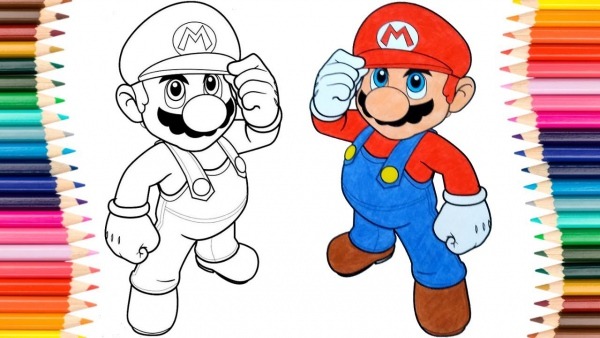 Colorir Desenho Do Super Mario Pintar E Aprender Cores Para